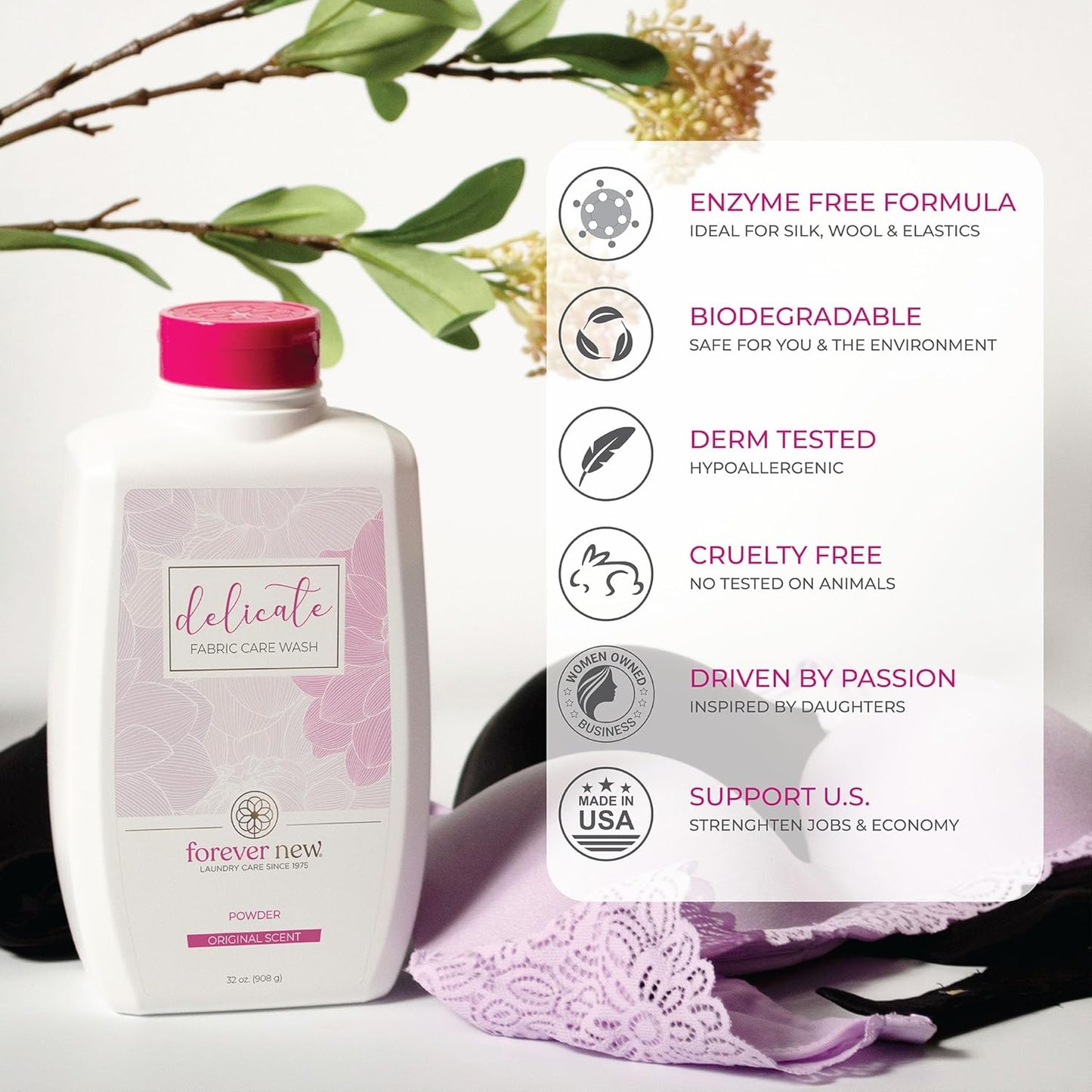 FOREVER NEW Liquid Laundry Detergent - Fabric Care Wash - Unscented, 32 Fl Oz