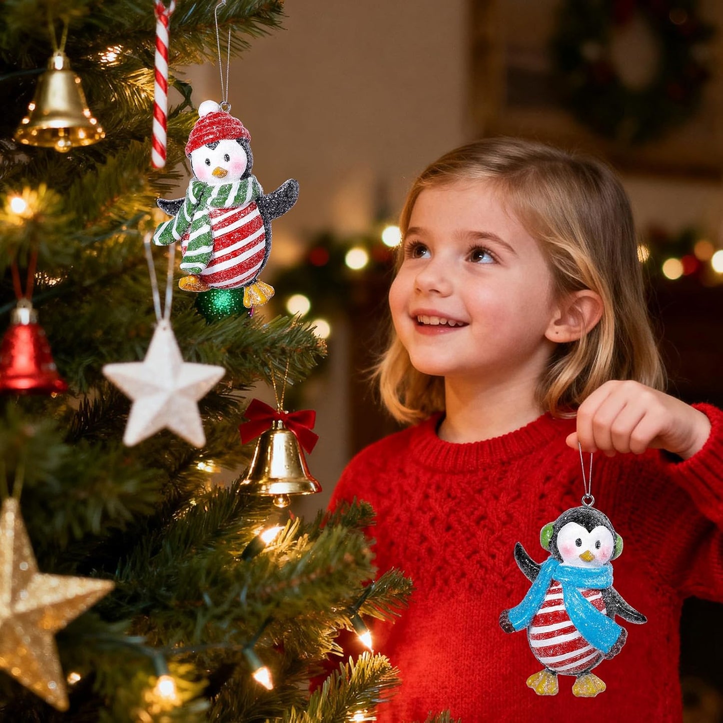 Christmas Tree Decorations, Penguin Hanging Ornaments, Holiday Personalized, Holiday Party & Home Decorations, 2 PCS