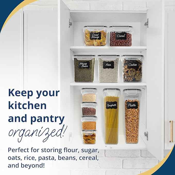 Reli. Airtight Food Storage Containers with Lids (26 Sets) | Kitchen Organizers and Storage Pantry Organizers | BPA Free Plastic Food Containers | Mega Variety Pack w/Measuring Cup, 30 Labels, Pen
