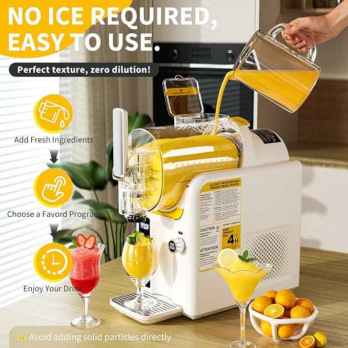 Ice Cream Machine Slushie Machine for Home - Slushy Machine Maker Frozen Drink Maker No Ice Needed Self Cleaning, 5 Preset for Soft Serve Ice Cream, Slushie, Margarita, Frappés, Milkshake