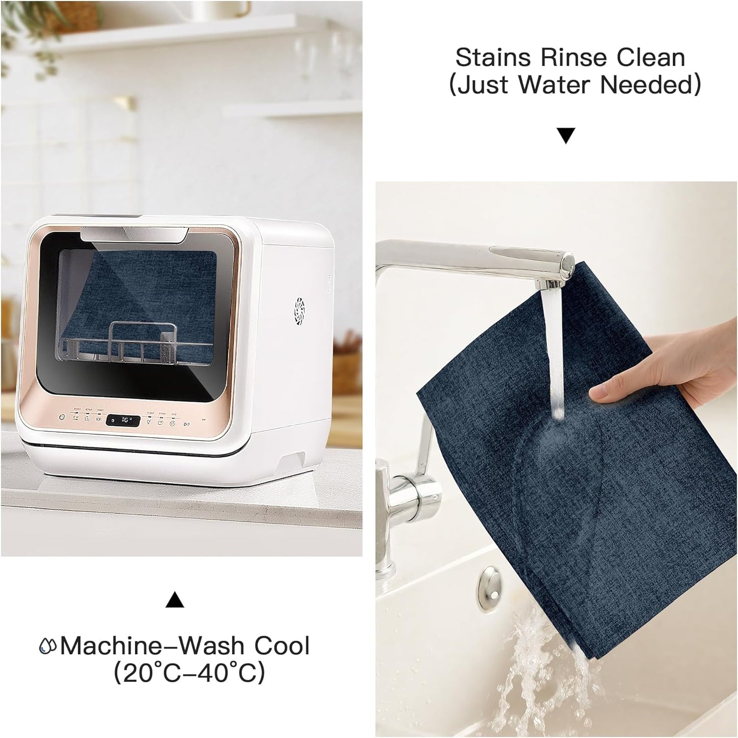 DOLOPL Placemats Set of 8, Reversible Wipeable & Heat Resistant Place Mats, Modern Faux Leather Table Mats for Kitchen, Neutral Waterproof Tablemats for Dining Table Decor, Wedding, Party(Navy Blue)