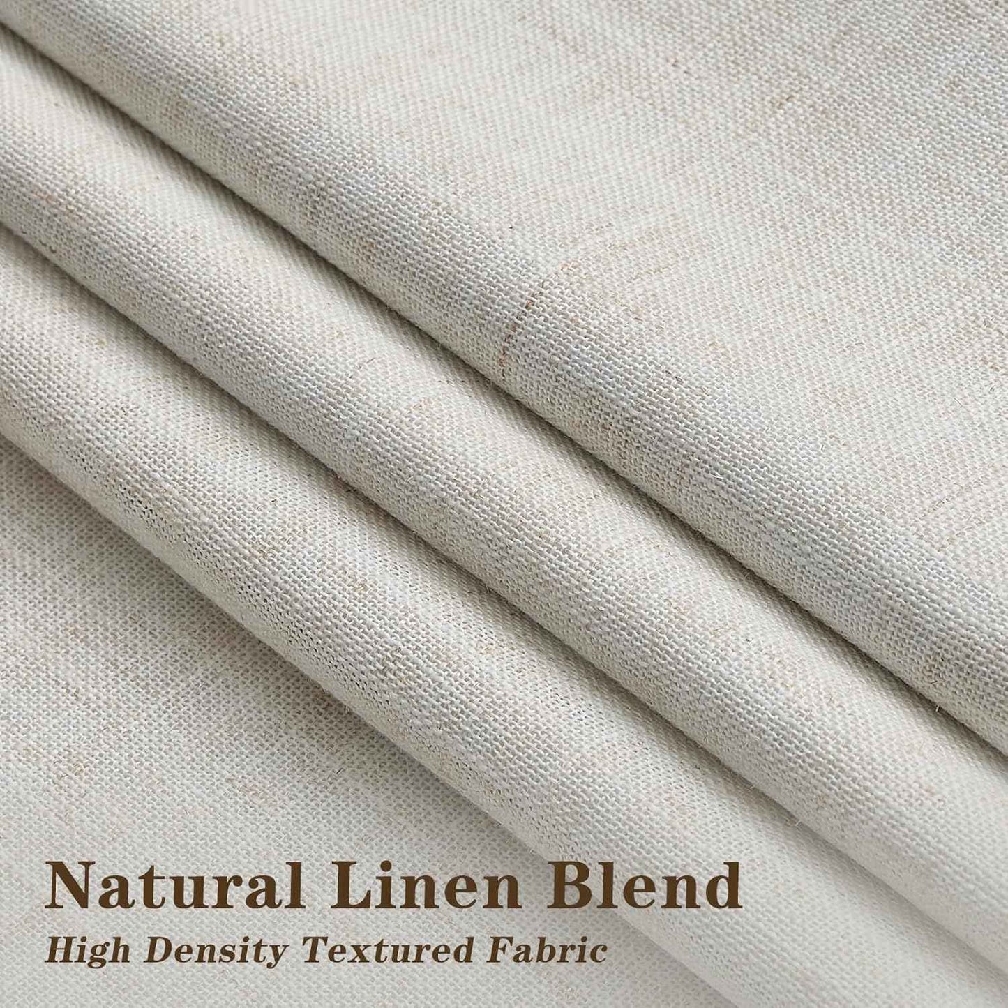 IVAPUPU Natural Linen Blend Pinch Pleated Blackout Curtains for Bedroom - 2 Panels 100% Black Out Curtains 108 Inch Long for Living Room Darkening Thermal Window Curtain Drapes with 16pc Hooks