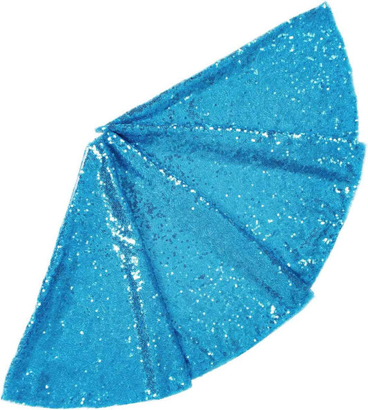 ShinyBeauty Christmas Tree Skirt Shimmer Tree Skirt Sequin Tree Skirt for Christmas Decoration -1114S (36Inch, Turquoise)