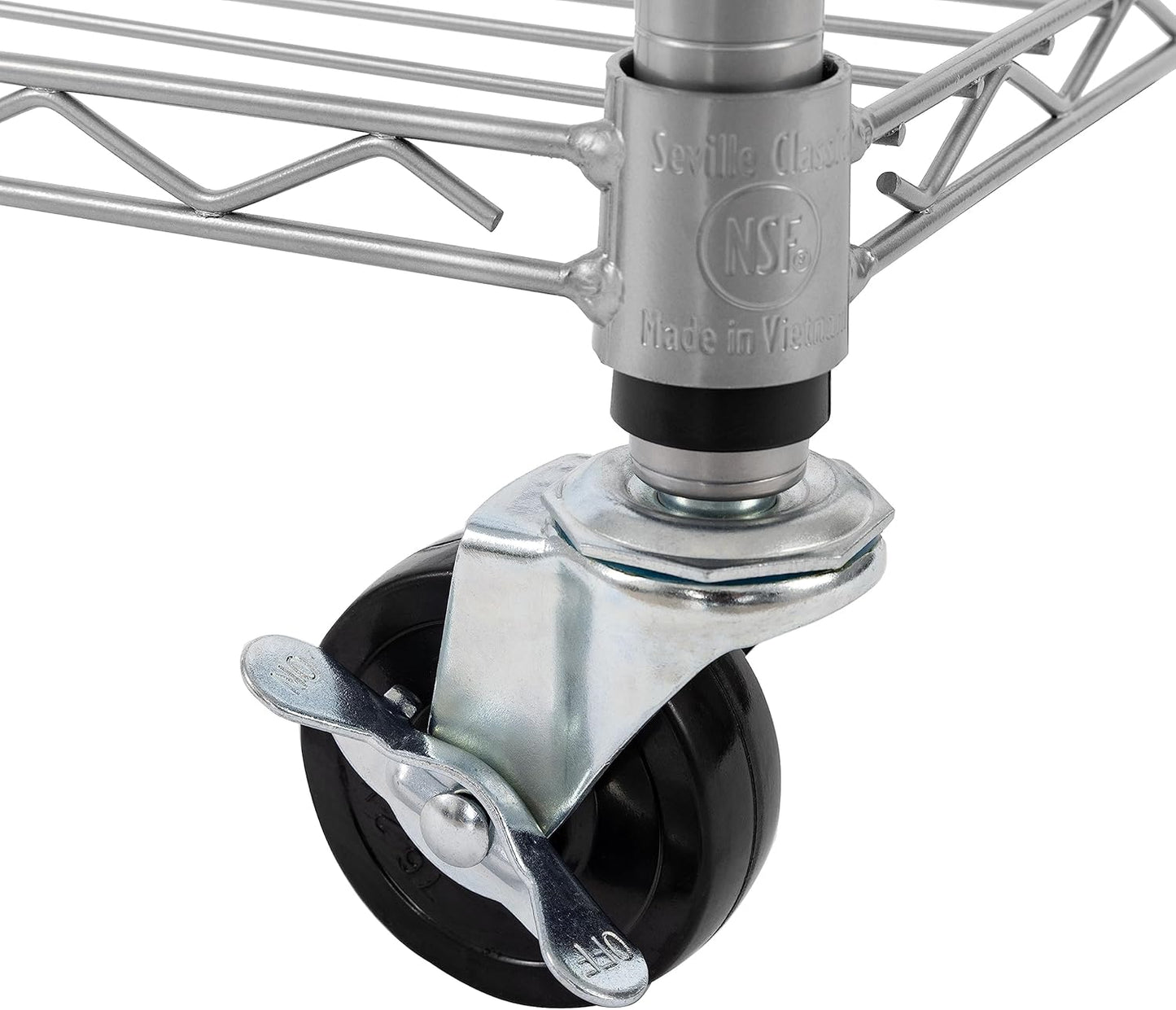 Seville Classics UltraDurable Heavy Duty NSF Solid Steel Wire Rack Storage Unit Wheels, 6-Tier Shelving, 48" W x 18" D