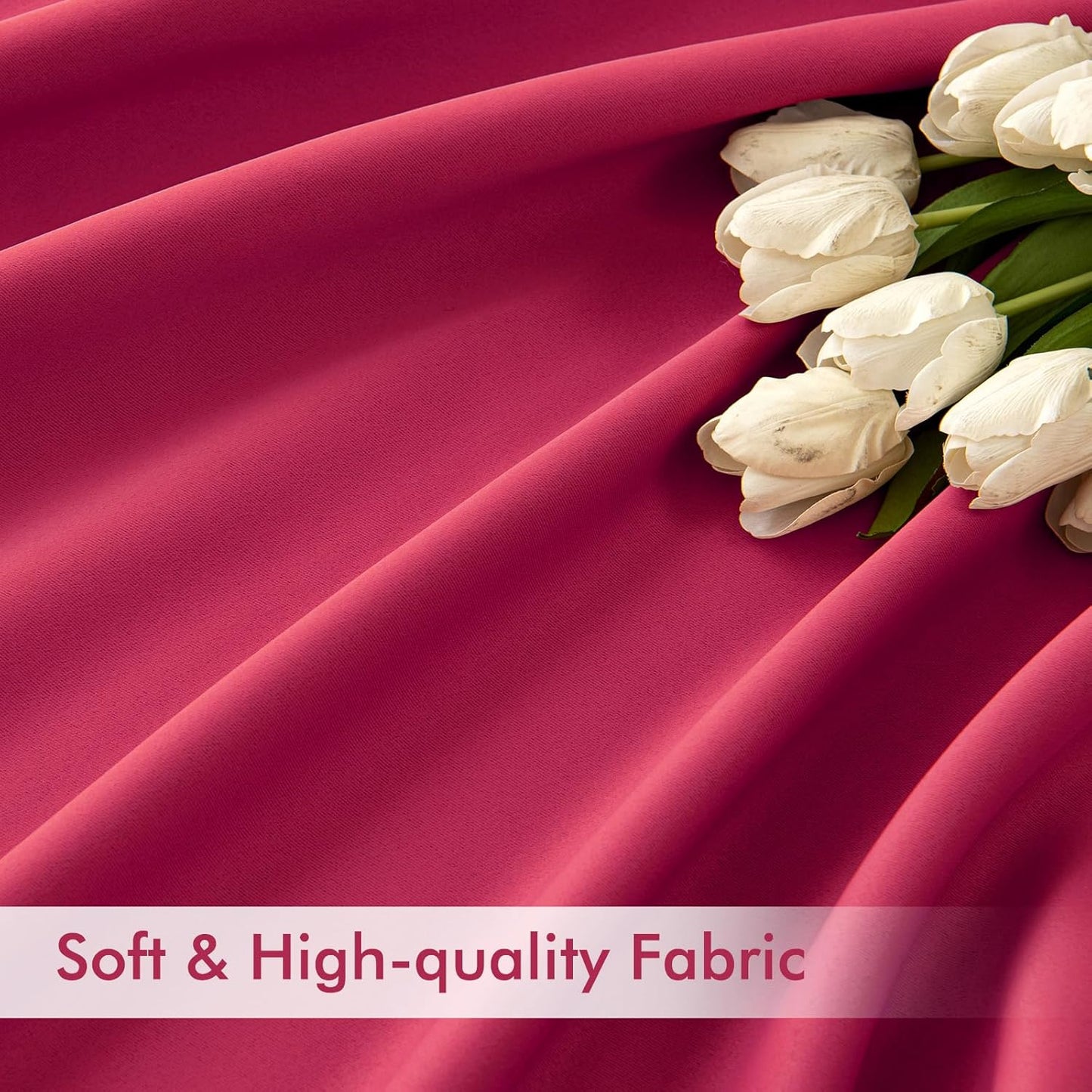 MIULEE Hot Pink Back Tab Blackout Curtains 102 Inch Long 2 Panels Set for Bedroom, Rod Pocket/Pinch Pleated Thermal Insulated Living Room Darkening Light Blocking Floor to Ceiling Drapes