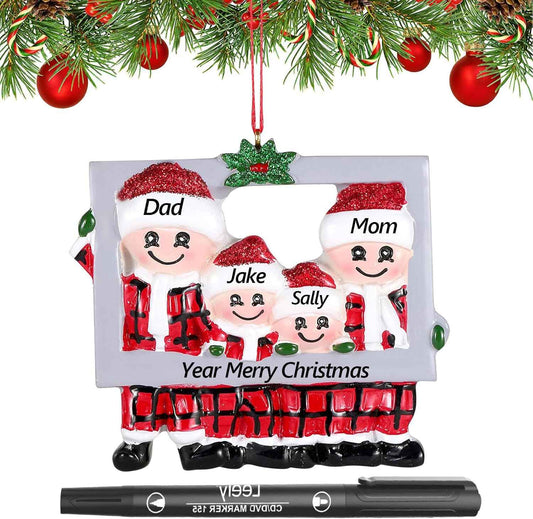 Personalized Christmas Ornaments 2025 Family of 2 Custom Christmas Ornament with Names Customized Ornaments for Xmas Tree,Handcrafted Christmas Decoration Gifts for Home Decor (Family of 4)