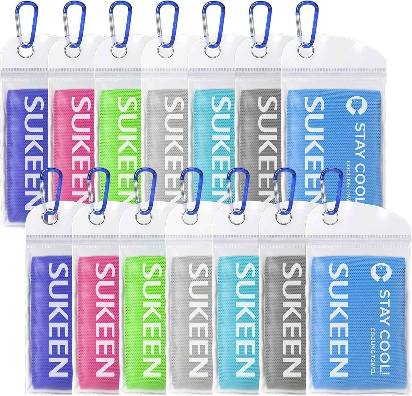 Sukeen Cooling Towels(40"x12") for Neck & Head, Soft Breathable Chilly Towel for Yoga, Golf, Gym, Camping, Running, Workout & More Activities