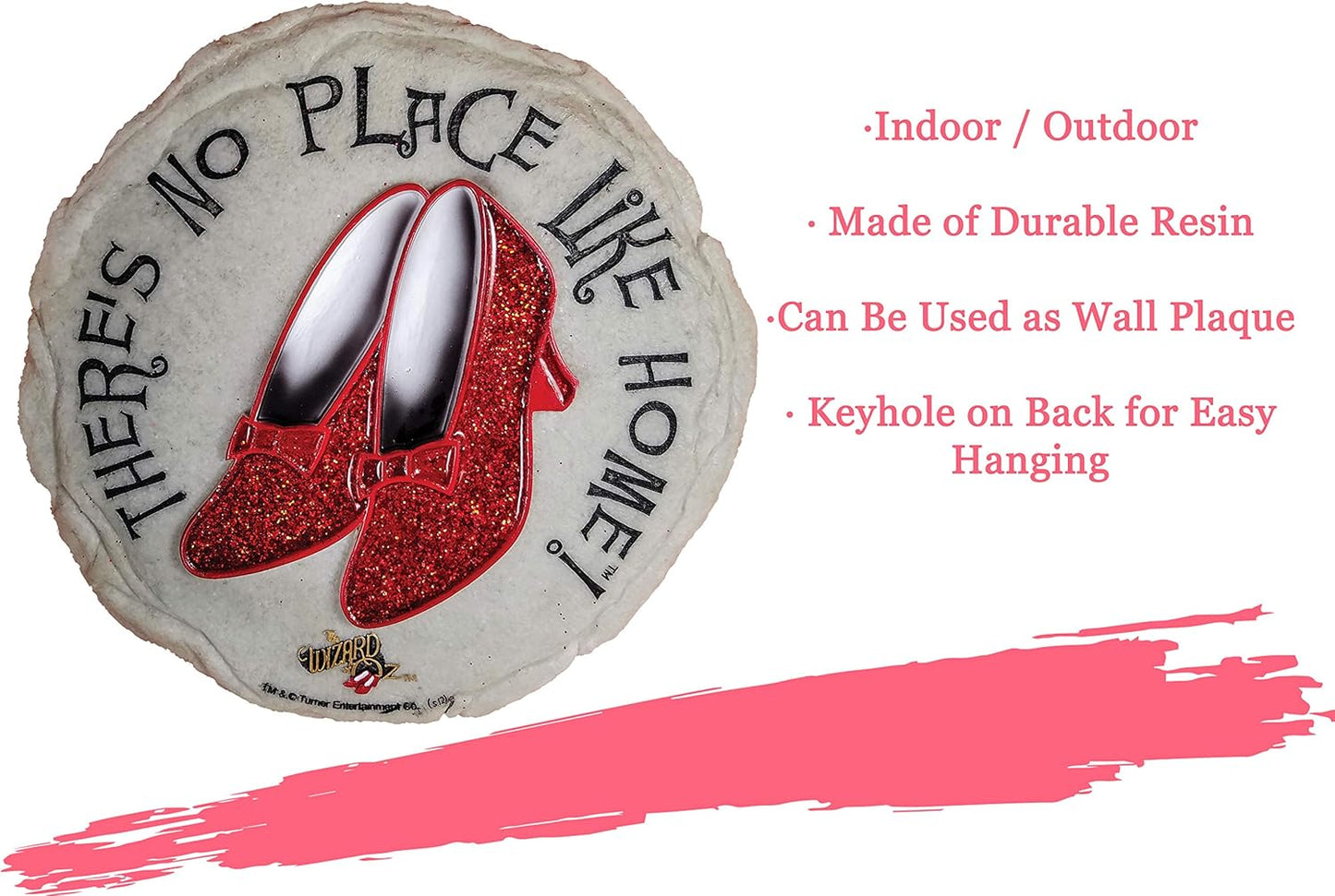 Spoontiques Ruby Slippers Stepping Stone - Wizard of Oz Decorative Garden Stone for Yard, Patio, Garden or Walkway - Outdoor or Indoor Home Decor