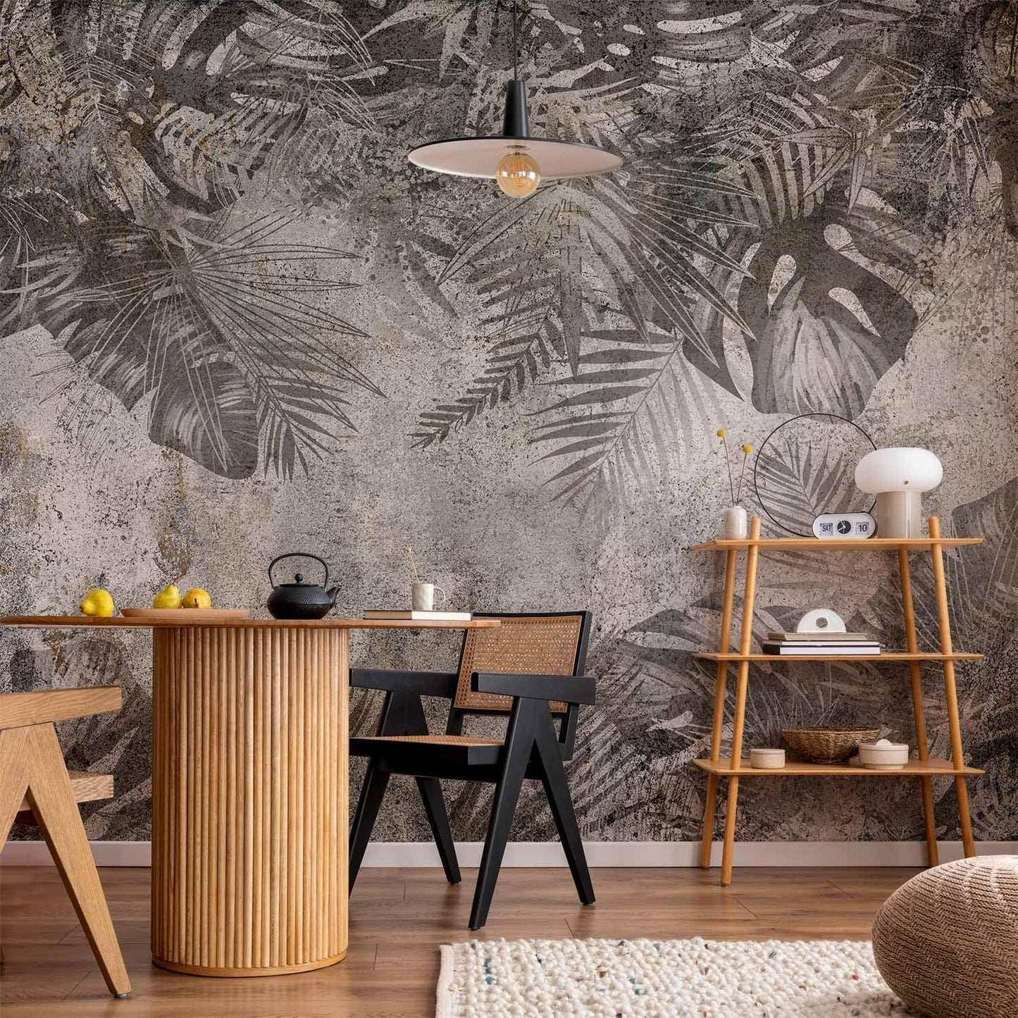 artgeist Wall Mural Tropical Leaves 96x69 in - XXL Peel and Stick Self-Adhesive Wallpaper Removable Large Sticker Foil Wall Decor Print Picture Image Design Palms Leaves Monstera b-C-0825-a-a