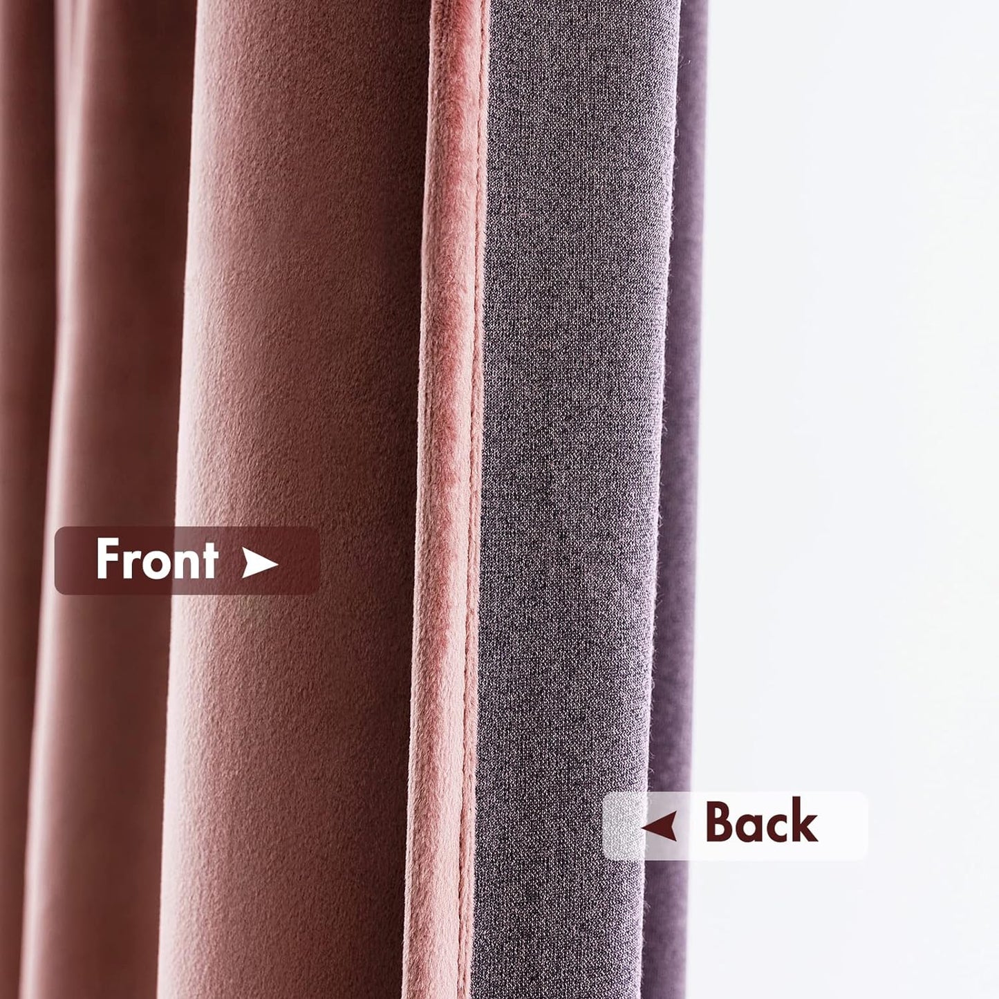 MIULEE Dusty Rose Pink Velvet Curtains Thermal Insulated Blackout Curtain Drapes for Bedroom Living Room Darkening 84 Inches Long Curtains Panels Rod Pocket Set of 2