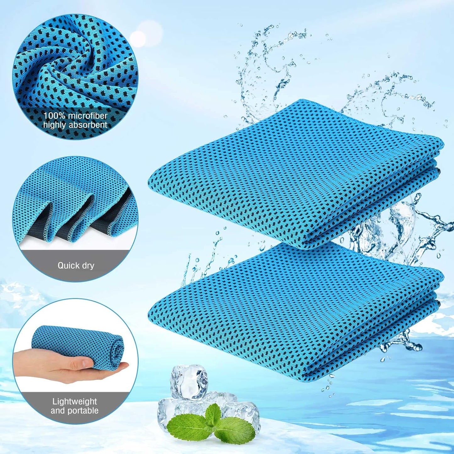 Maitys 120 Pcs Microfiber Ice Towel, Cooling Cold Comfortable Towels for Neck and Face Breathable Chilly Towel for Yoga, Sport, Gym, Workout, Camping and Activities(Multicolor,11.8 x 31.5 Inches)