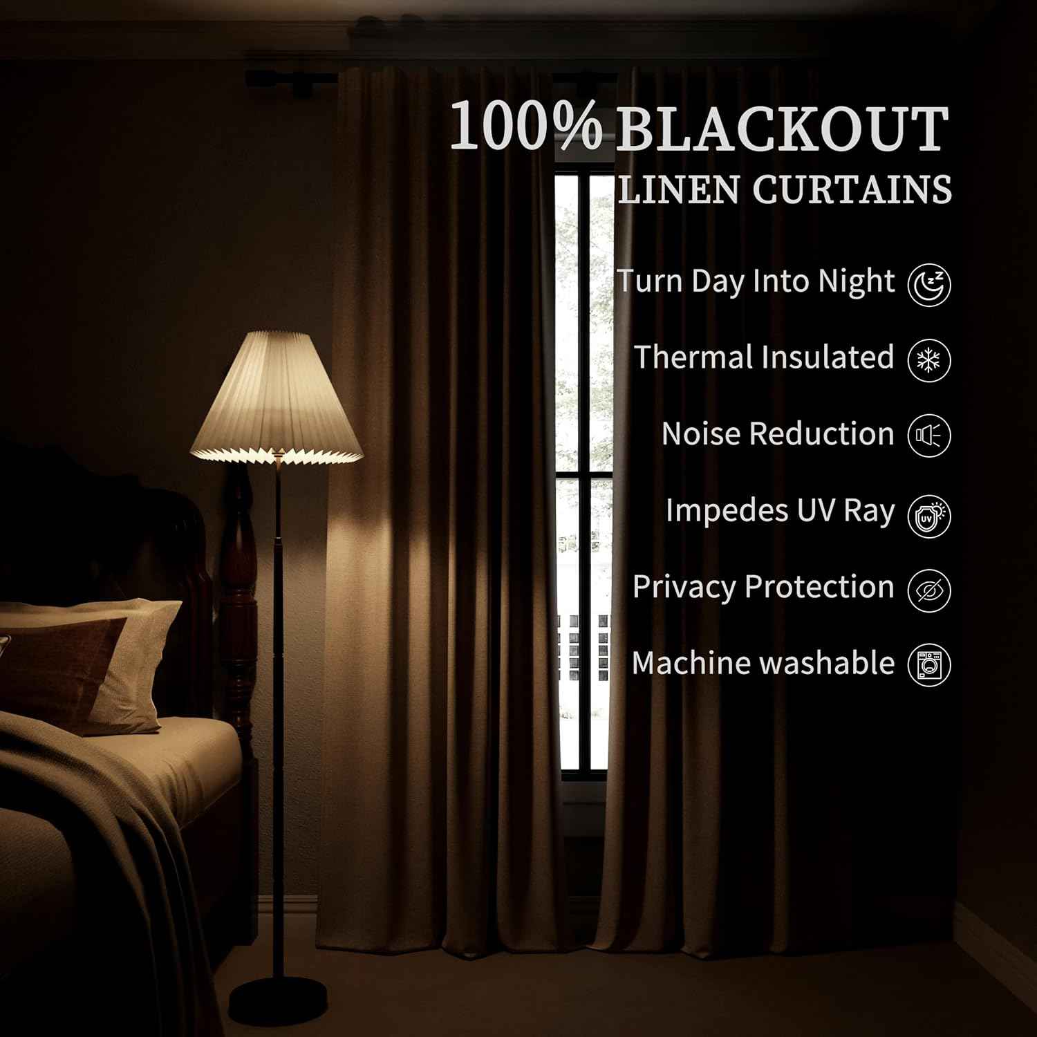 Sage Green Black Out Curtains 100 Inch Length Linen Textured Thermal Insulated Room for Bedroom Living Room Back Tab Rod Pocket Modern Farmhouse Home Window Decor Darkening Curtains 2 Panels Set
