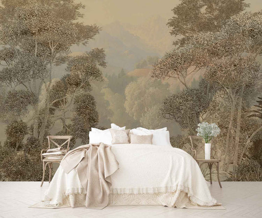 AFZEVEB-Tropical Jungle Wallpaper Landscape Tree wall murals for Bedroom 159"x107"(Not Peel and Stick)