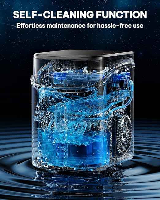 Silonn Nugget Ice Maker Countertop, Pebble Ice Makers with Crushed Soft Chewable Ice, 33lbs Per Day with Scoop, Pellet Portable Ice Machines with Auto-Cleaning for Home, Kitchen, Office, Black