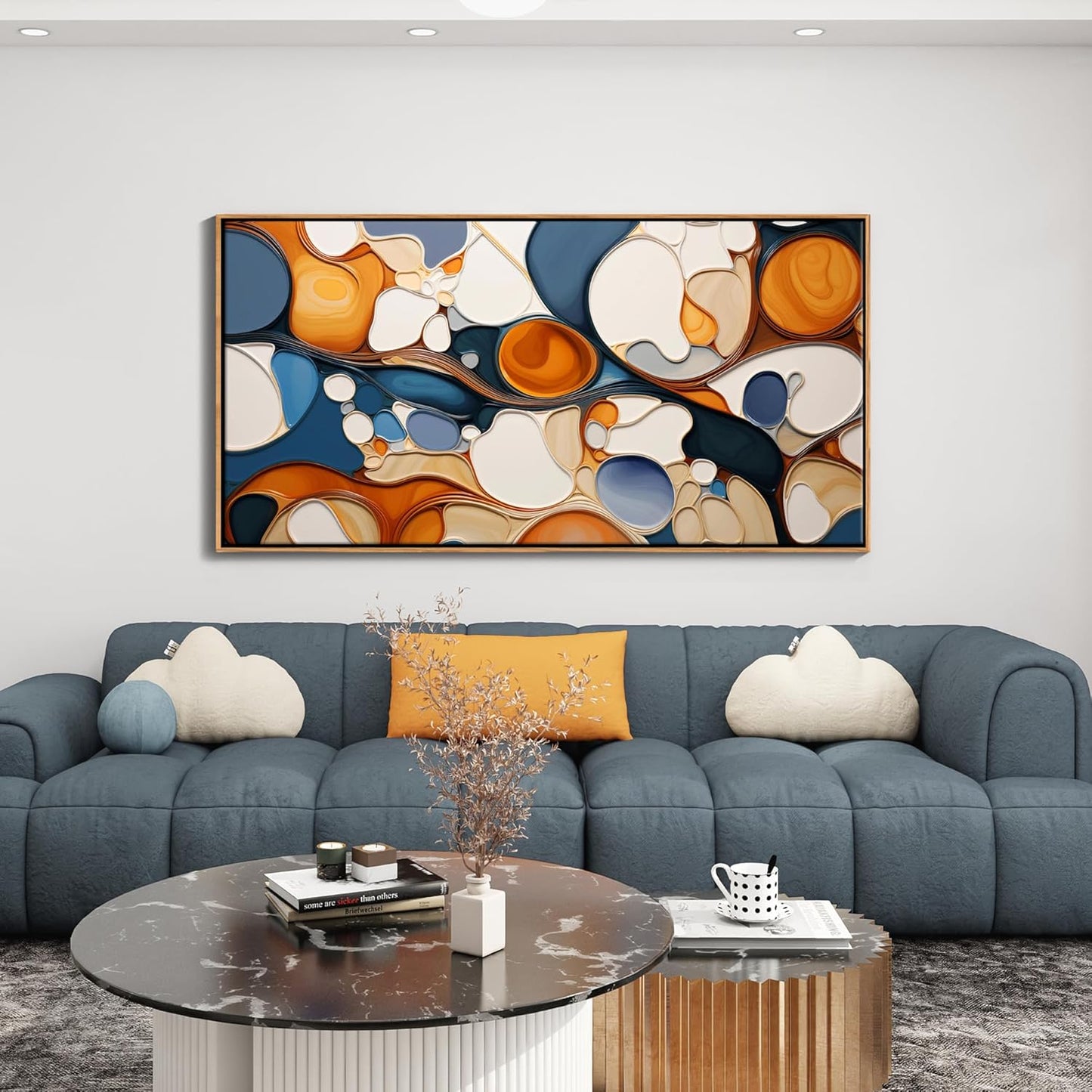 Abstract Wall Art - Modern Colorful Canvas Wall Art for Living Room- Large Framed Decorations, Wall Decor for Bedroom - Office Artwork Wall Decor