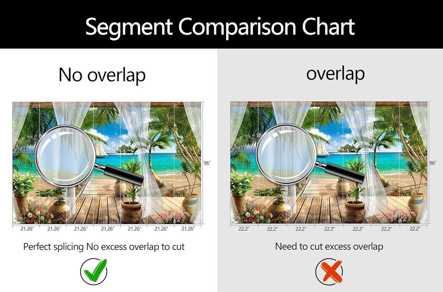 WFBHUA-Wall Mural Tropical Beach Palm Tree Wallpaper Balcony Window Seascape Landscape Wallpaper for Bathroom Living Room Bedroom (Not Peel and Stick)