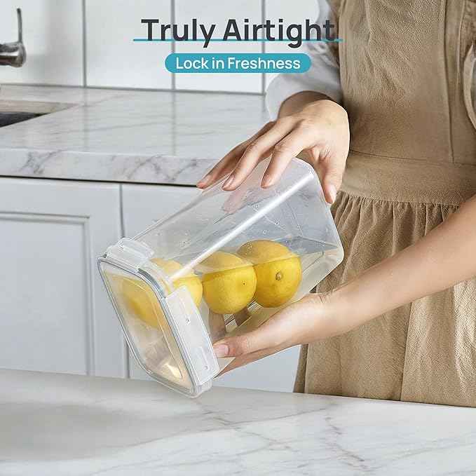 Vtopmart Airtight Food Storage Containers with Lids, 24 pcs Plastic Kitchen and Pantry Organization Canisters for Cereal, Dry Food, Flour and Sugar, BPA Free, Includes 24 Labels，Gray