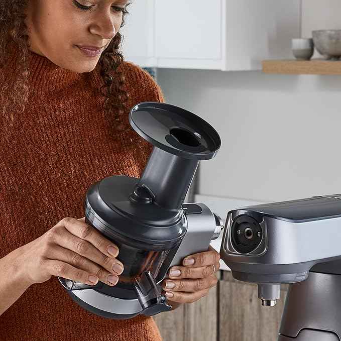 Kenwood Slow Juicer KAX720PL Accessories for Kenwood Food Processors, Electric Juicer with 400 ml Juice Container and Anti-Drip Function