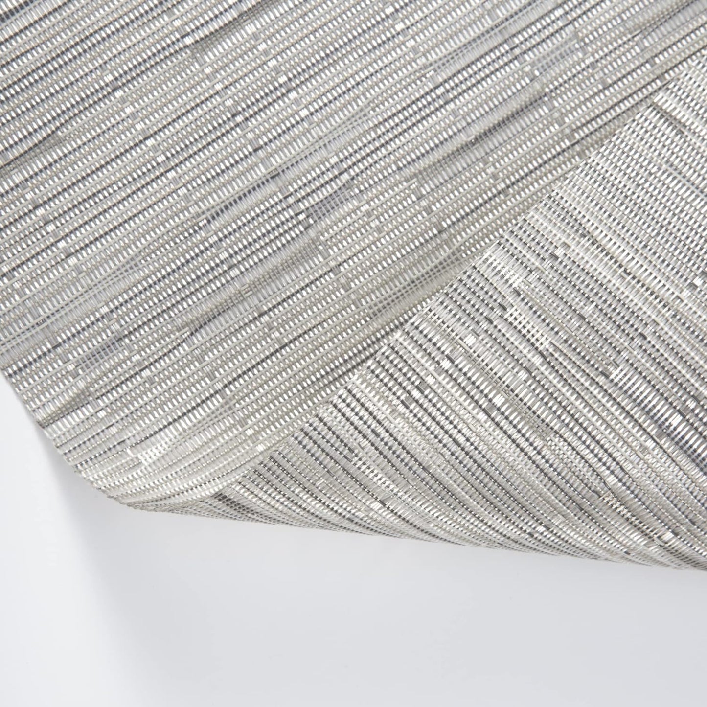 Sliver Placemats Set of 4 - Easy Clean Modern Durable Washable Vinyl Place Mats - Heat Resistant Placemats for Kitchen Table - PVC Table Mats for Dining Table (Sliver, 4)