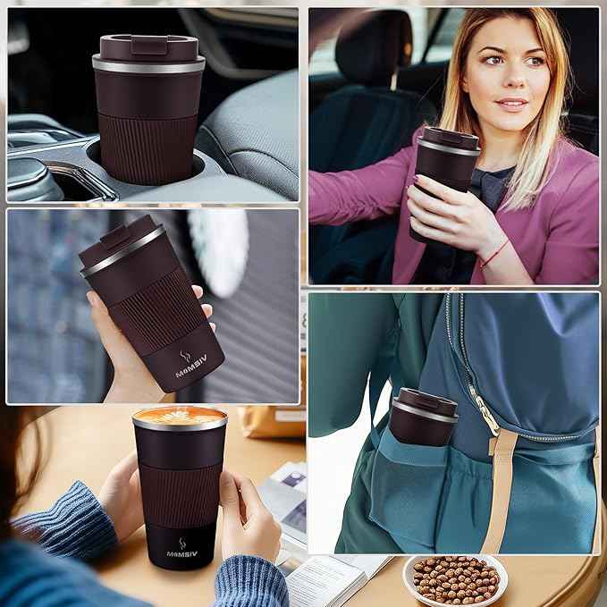 MOMSIV 17oz Travel Mug, Insulated Coffee Cup with Leakproof Lid, Vacuum Stainless Steel Double Walled Reusable Tumbler for Hot and Cold Water Coffee and Tea In Travel and Car