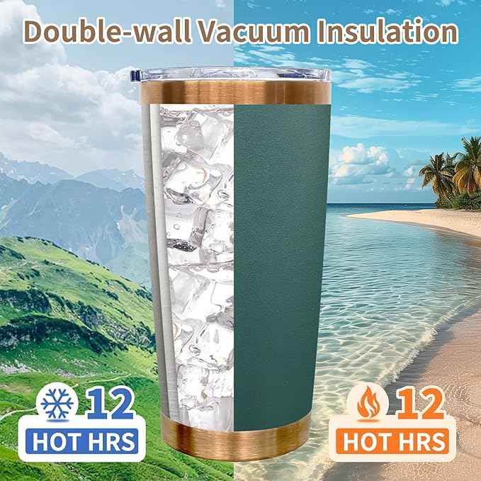 20 oz Tumblers Stainless Steel Tumbler with Lid and Straw Insulated Copper Coffee Mug for Laser Graving 21oz Powder Coated Cup(Green,6 pack)