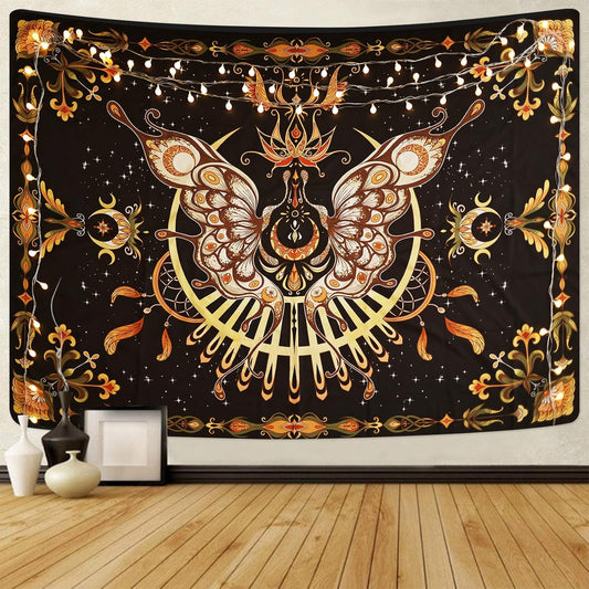 CHDGDHC Butterfly Tapestry - Moth Wall Hanging, UV Resistant, Waterproof, Machine Washable, Lightweight, Psychedelic Bedroom Aesthetic Decor for Bedroom, Living Room, Yoga Room - 59.1x49.2 Inch