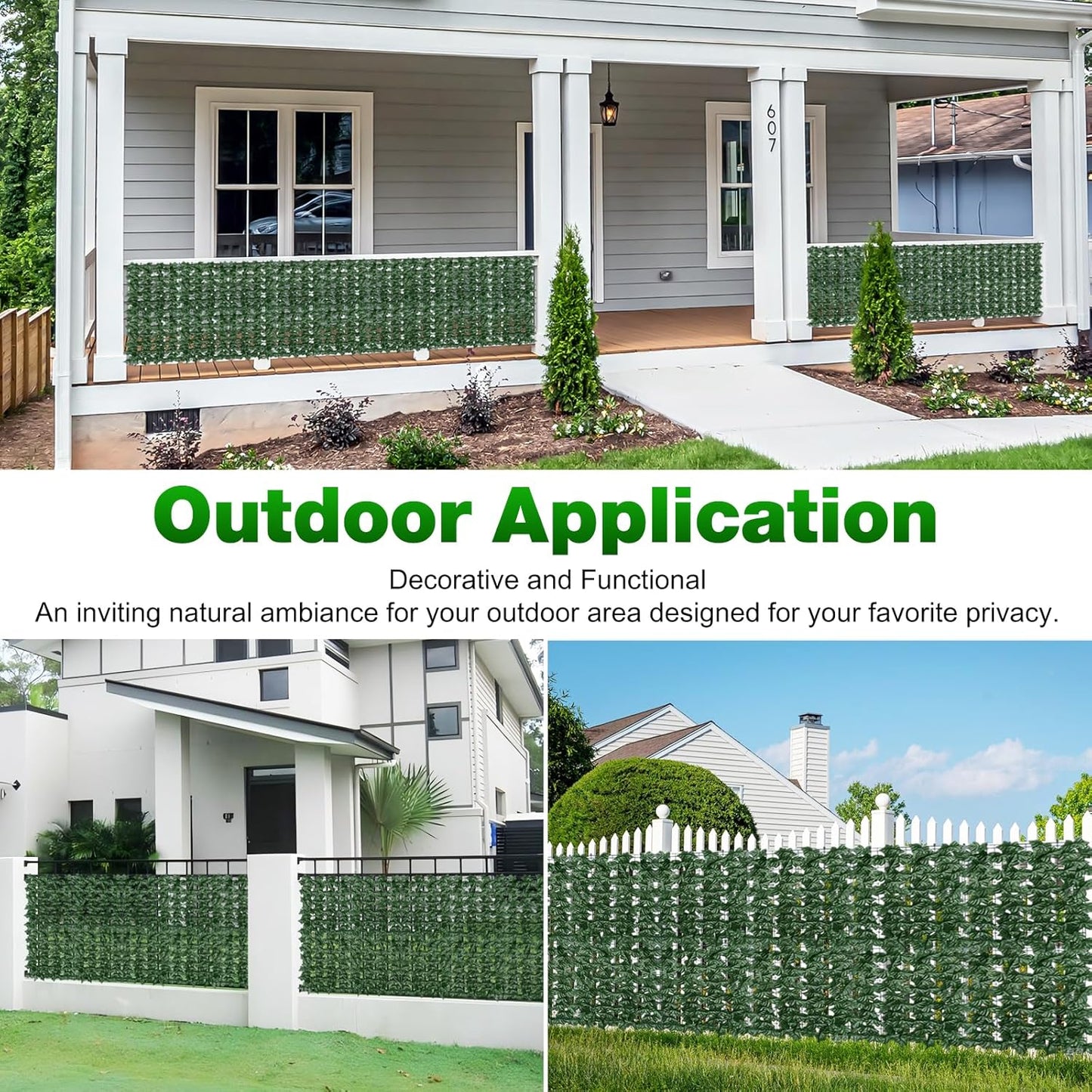 Artificial Ivy Privacy Fence Wall Screen, 40X120 in UV-Anti Faux Greenery Backdrop Ivy Vine Leaf Hedges Fence Panels for Patio, Balcony, Garden, Backyard Indoor Outdoor Green Wall Decor