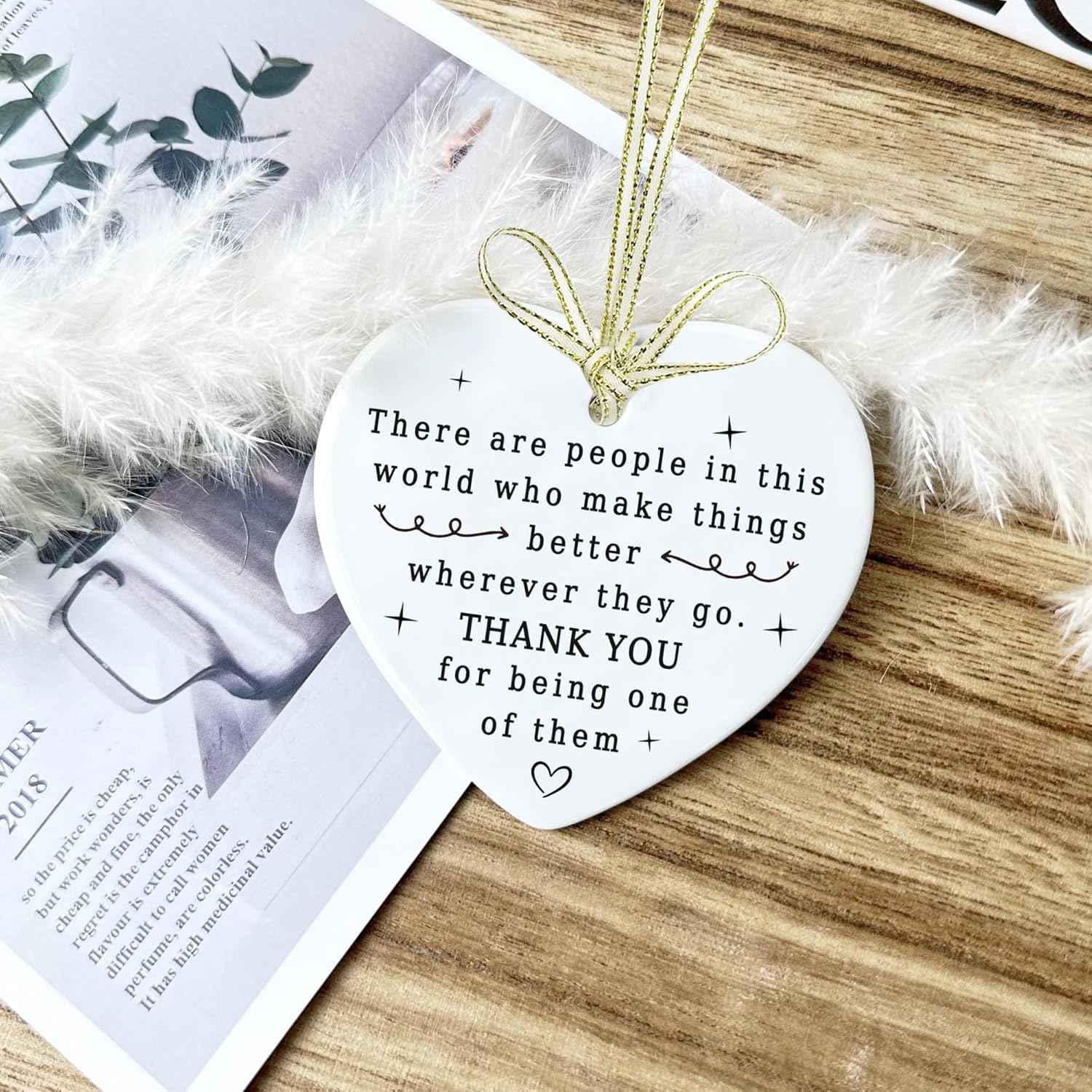 Thank You Gifts for Women & Men – Teacher Appreciation, Nurse, Coworker, Boss, Principal, Counselor – Retirement, Farewell, Going Away – Ceramic Ornament Gift
