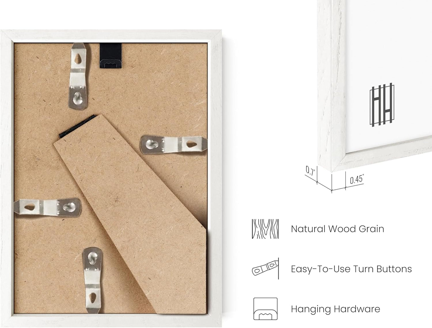 HAUS AND HUES Standalone White Oak Frame Set of 4-5x7