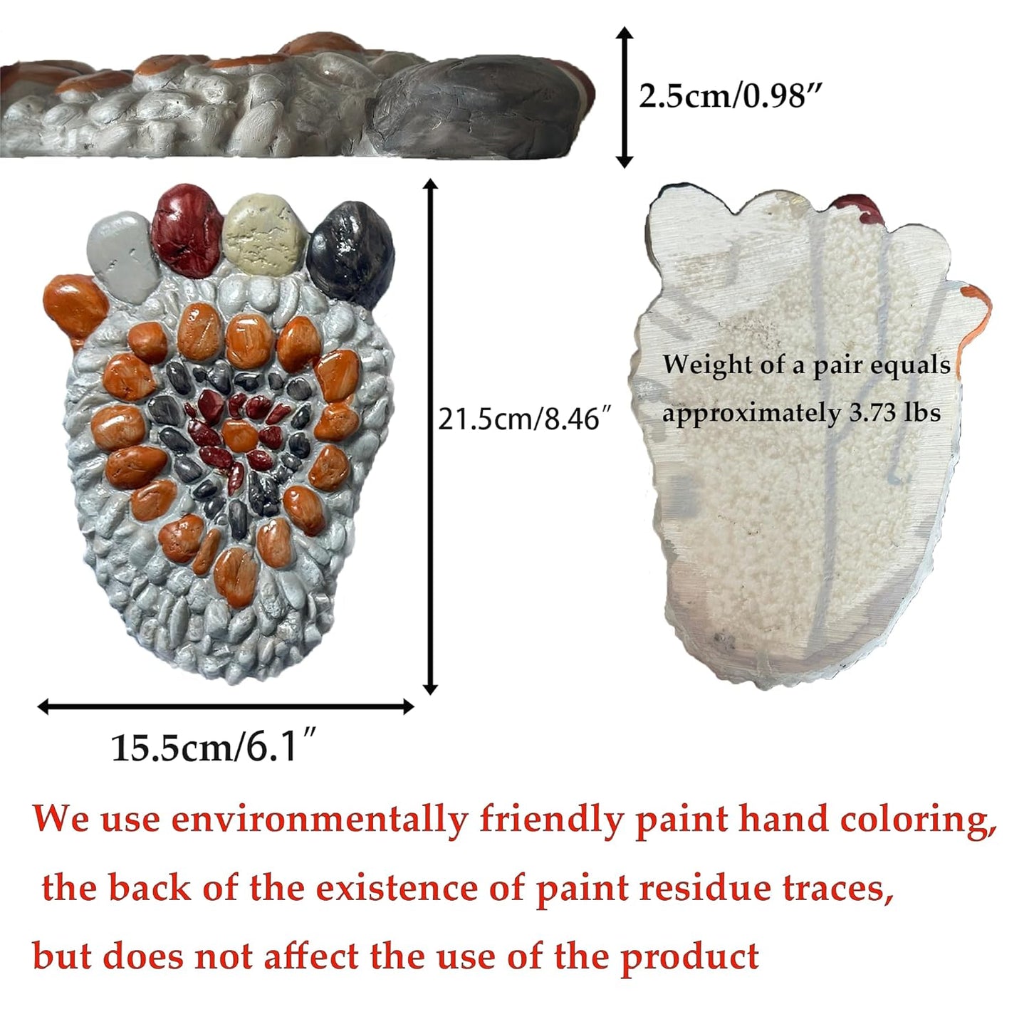 Garden Stepping Stones - Decorative Garden Stones for Patio, Deck, Garden or Sidewalk Faux Cobblestone Stepping Stones (Set of 2#A Small Size