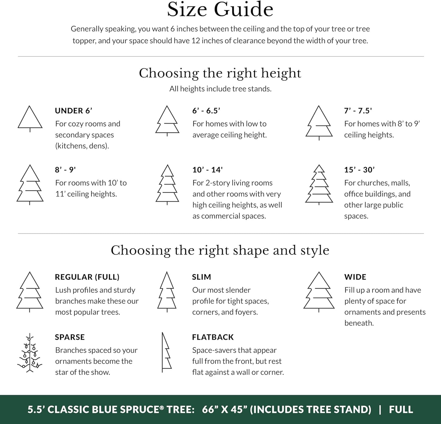 Balsam Hill 5.5 ft Unlit Classic Blue Spruce - Artificial Christmas Tree with Premium Stand & Storage Bag for Indoor Holiday Decorating