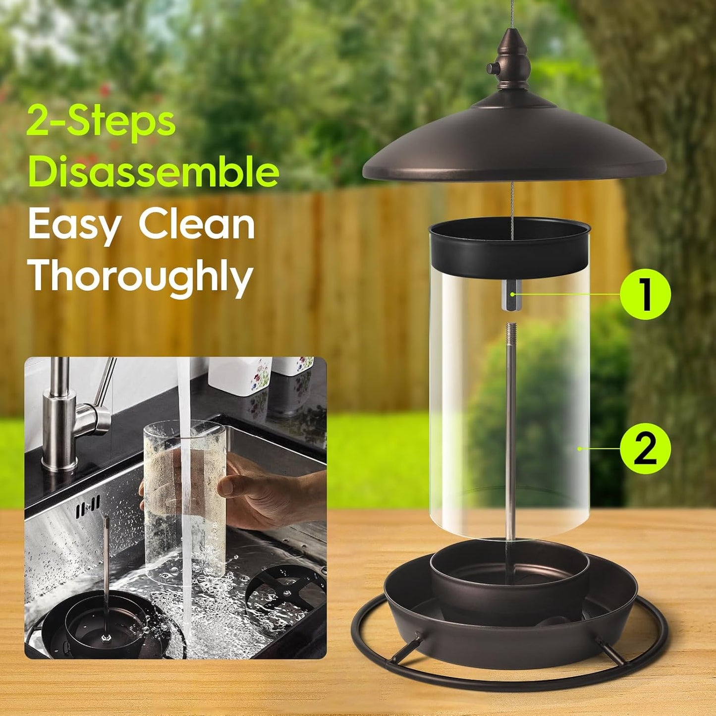 Pack of 2 Bird Feeder for Backyard Birds. Bronze