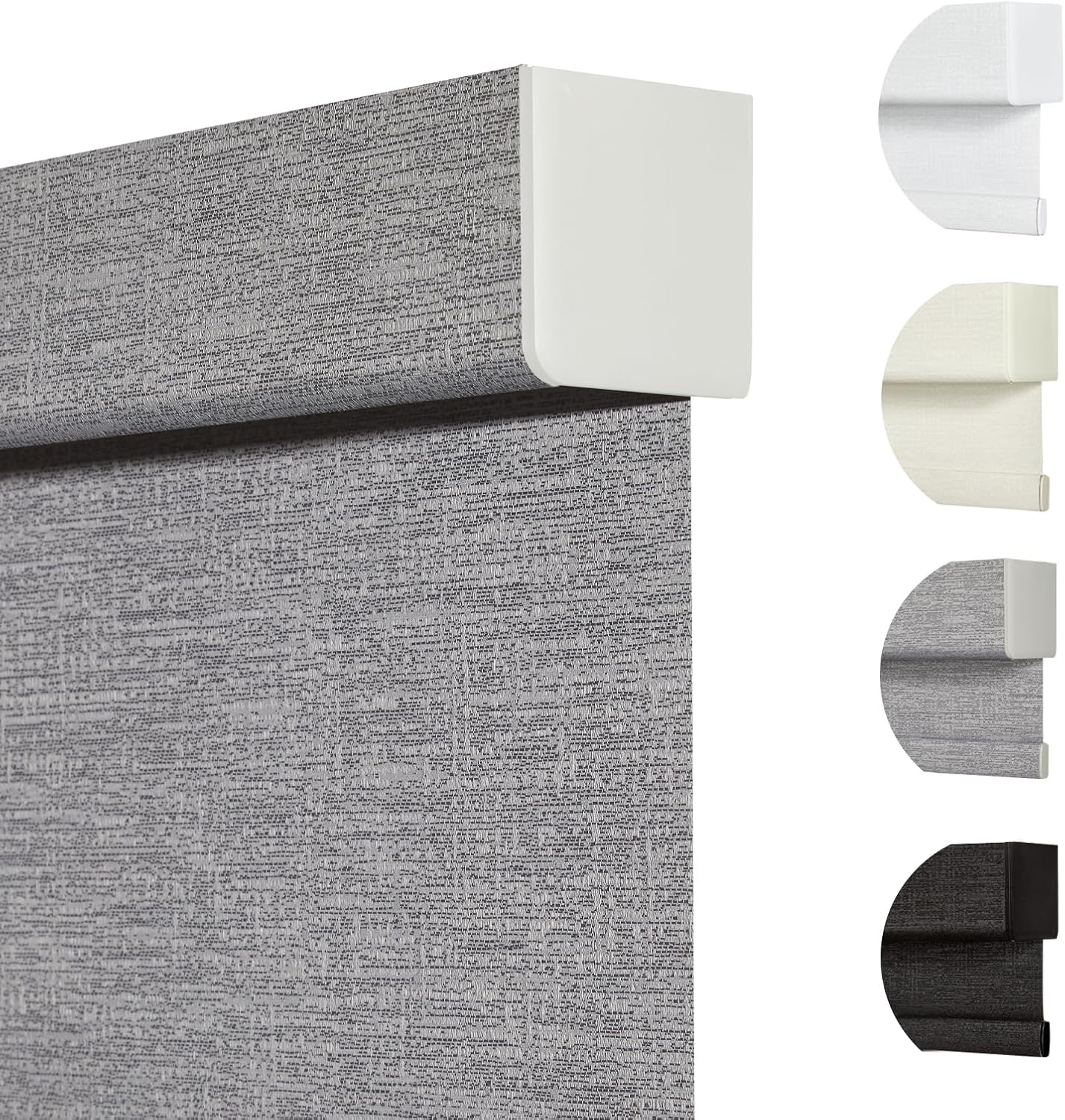 Persilux Blackout Roller Shades for Indoor Windows with Upgraded Cassette, Cordless Shades Window Blinds Pull Down for Doors, Easy to Install for Office/Living Room/Bedroom, Grey(51" W x 84" H)