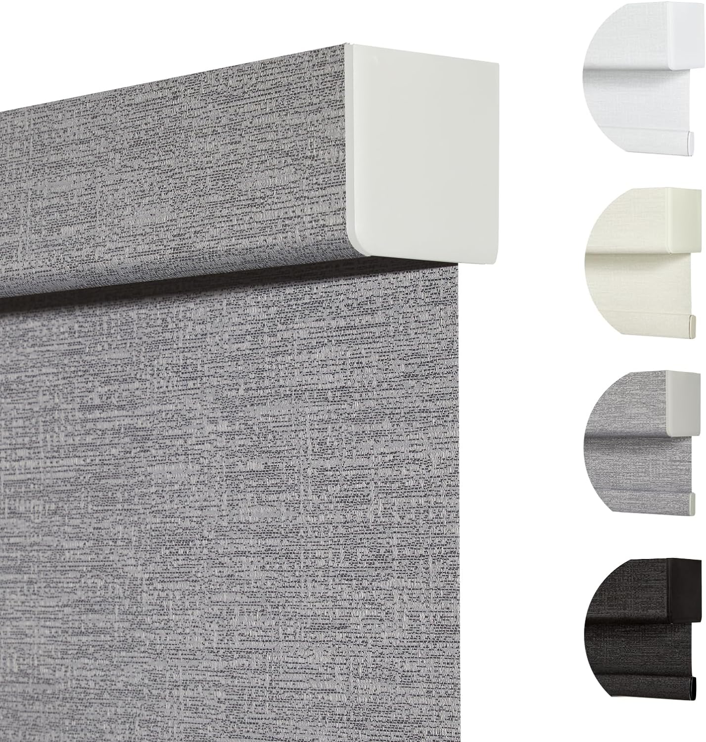 Persilux Blackout Roller Shades for Indoor Windows with Upgraded Cassette, Cordless Shades Window Blinds Pull Down for Doors, Easy to Install for Office/Living Room/Bedroom, Grey(27.5" W x 48" H)