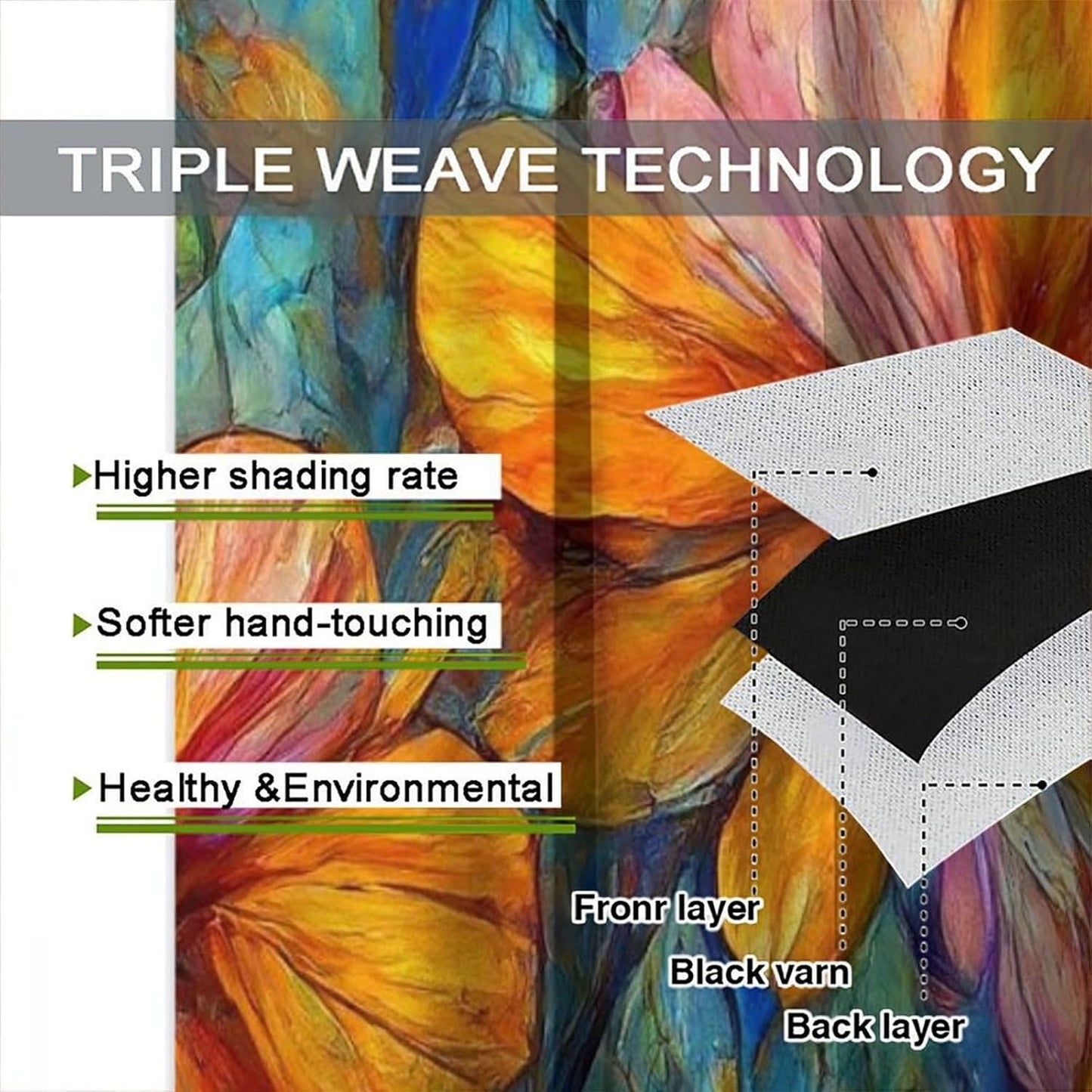 Stained Glass Curtains,Magic Forest Colorful Flowers Abstract Art Home Decor Drapes for Bedroom Living Room Kitchen Window Treatment 2 Panels Set Total Size 72" W X 63" L Inch