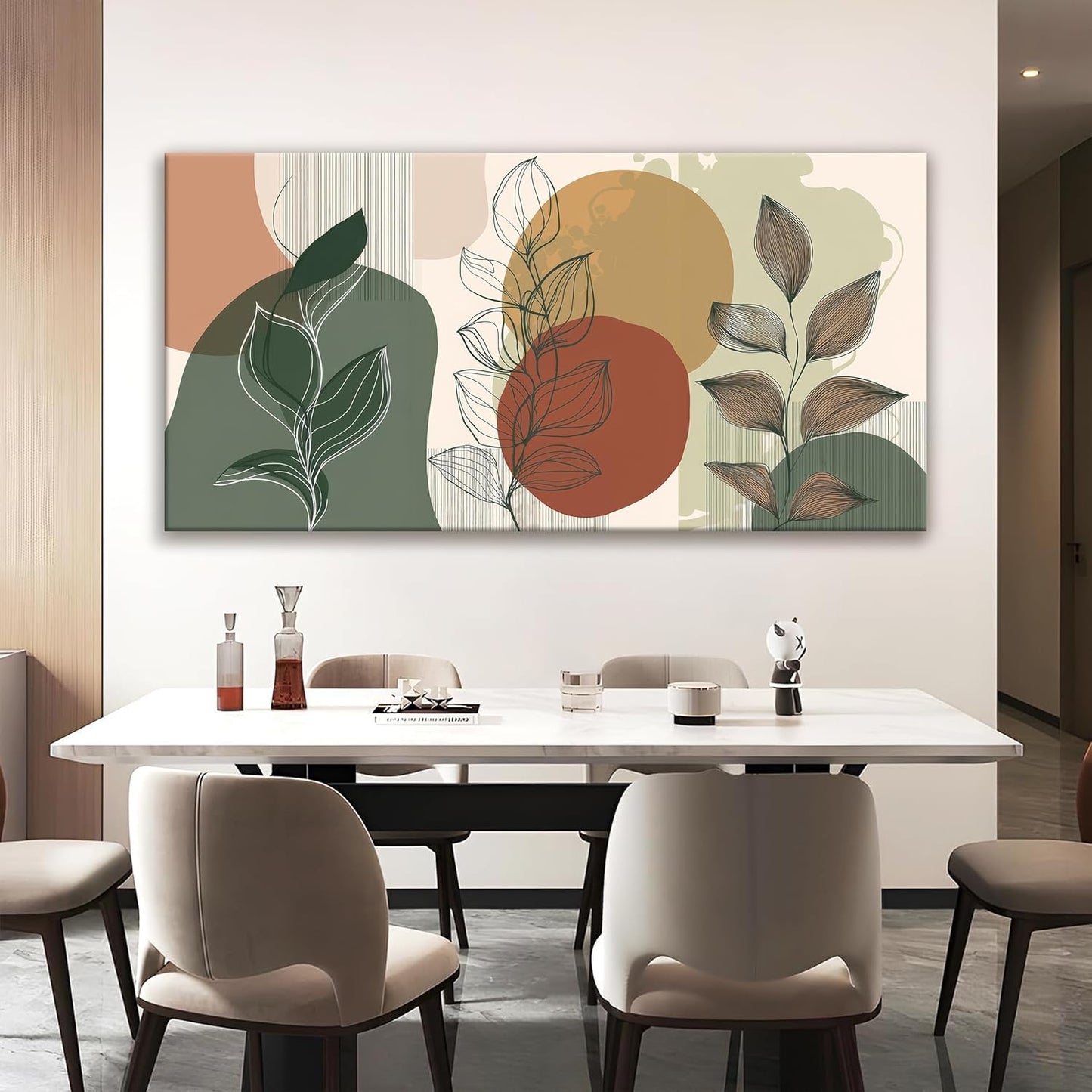 Tsomzxng Large Abstract Boho Wall Art For Living Room Century Modern Canvas Art Wall Decor Picture Painting Aesthetics Botanical Abstract Art Prints Bedroom Office Wall Hanging Decor 29x58 In