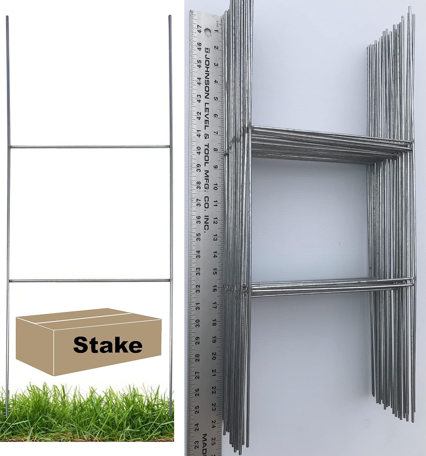 Yard Signs 10 Pack of Wire Stake x 24 Inch 9 Gauge Galvanized Double H-Frame 24 Tall, 10 Wide Sign Holder, Stake, Stand, stakes, Ship Same Day (Pkg10Stake24)