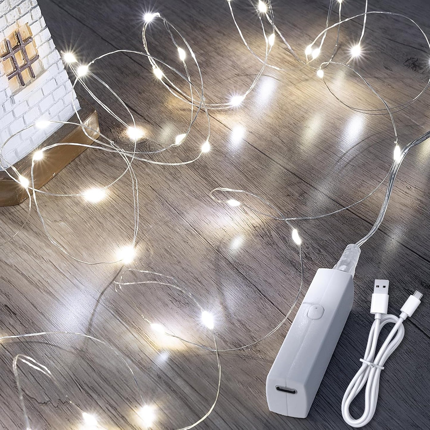 Lakumu Fairy Lights Battery Operated String Lights, Twinkle Lights with Timer, LED Fairy Lights for Bedroom, Christmas Decorations, Wedding, Vine, Centerpiece Table Decor (5M/16FT Cool White)