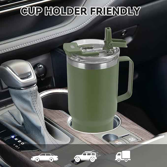HASLE OUTFITTERS 30oz Tumbler Bulk with Handle, Insulated Travel Coffee Mug Set with Handle Leak-Proof Double Wall Stainless Steel Vacuum Tumblers Pack Metal Cup for Hot and Cold Drink