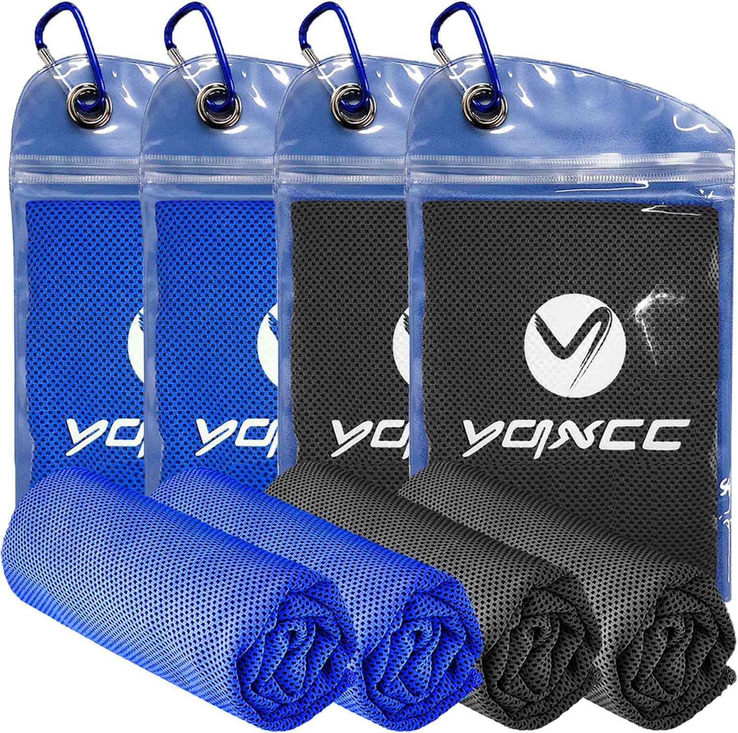 YQXCC Cooling Towels | 4 Pack 40"x12" | Cool Cold for Neck | Microfiber Soft Breathable Chilly | for Yoga, Golf, Gym, Camping, Running, Workout & More Activities