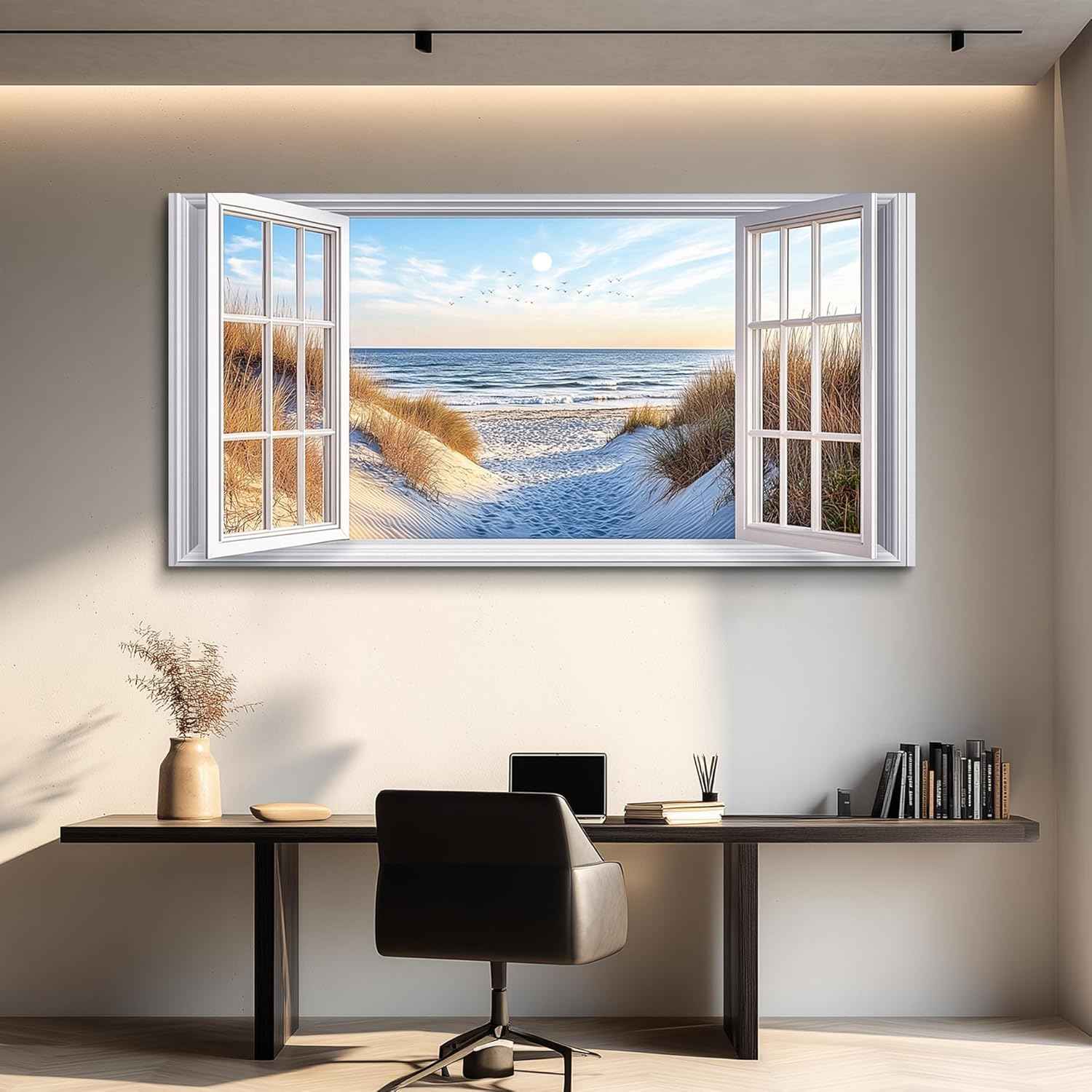 JUDASJART Canvas Wall Art For Living Room Large Wall Decor For Office Bedroom Decorations Coastal Beach Landscape Pictures Farmhouse Painting Artwork Room Wall Mural Aesthetic Home Decor 30x60 In