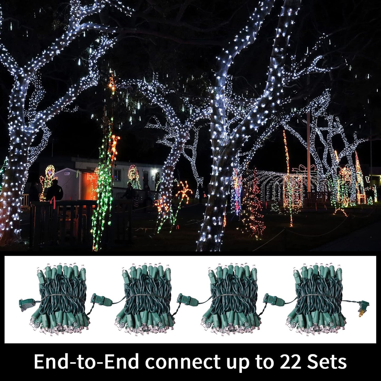 100 Count Cool White -String Lights - 21.6FT LED Christmas Lights, Mini led Lights for Indoor Outdoor Home Holiday Party Wedding Independence Day Decoration