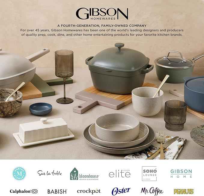 Gibson Elite Green Lantern Service for 4 (16 Piece) Double Bowl Dinnerware Set, Teal, Soft Gray, Dinnerware Set
