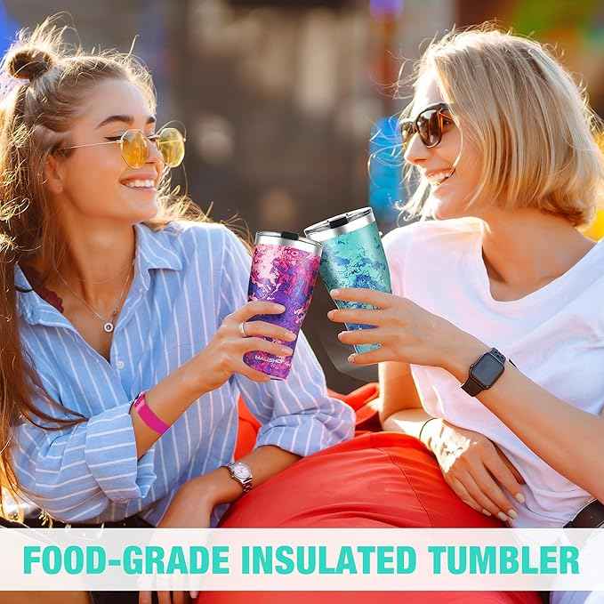 HAUSHOF 20 oz Tumbler, Stainless Steel Vacuum Coffee Tumbler, Durable Insulated Tumbler Cups for Hot and Cold Drinks, Portable Water Tumbler with Lid for Office, Camping, Sports