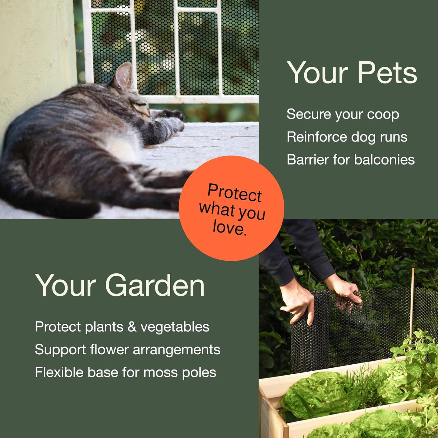 MaPorch Plastic Wire Mesh Fence - 15.7in x 10ft 2-Pack Black - Durable Plastic Mesh & Netting for Garden Fence & Poultry Barrier - Temporary Chicken Wire Fencing for Dogs