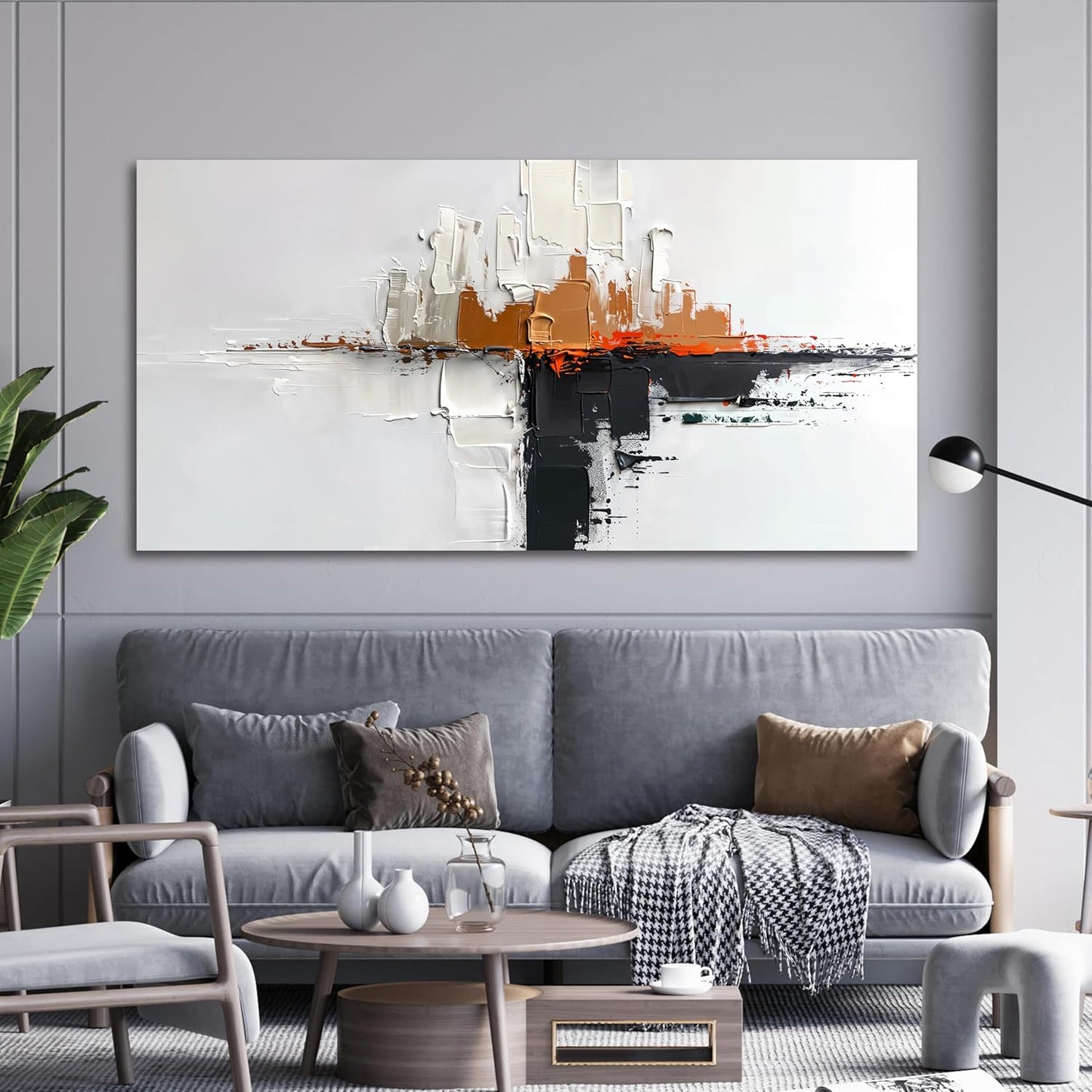 Abstract Large Wall Art Decor Modern Wall Art Pictures for Living Room Abstract Canvas Art Wall Decor Oversized Black and White Wall Art Prints Artwork for Walls Bedroom Office Home Decor 29" X 58"