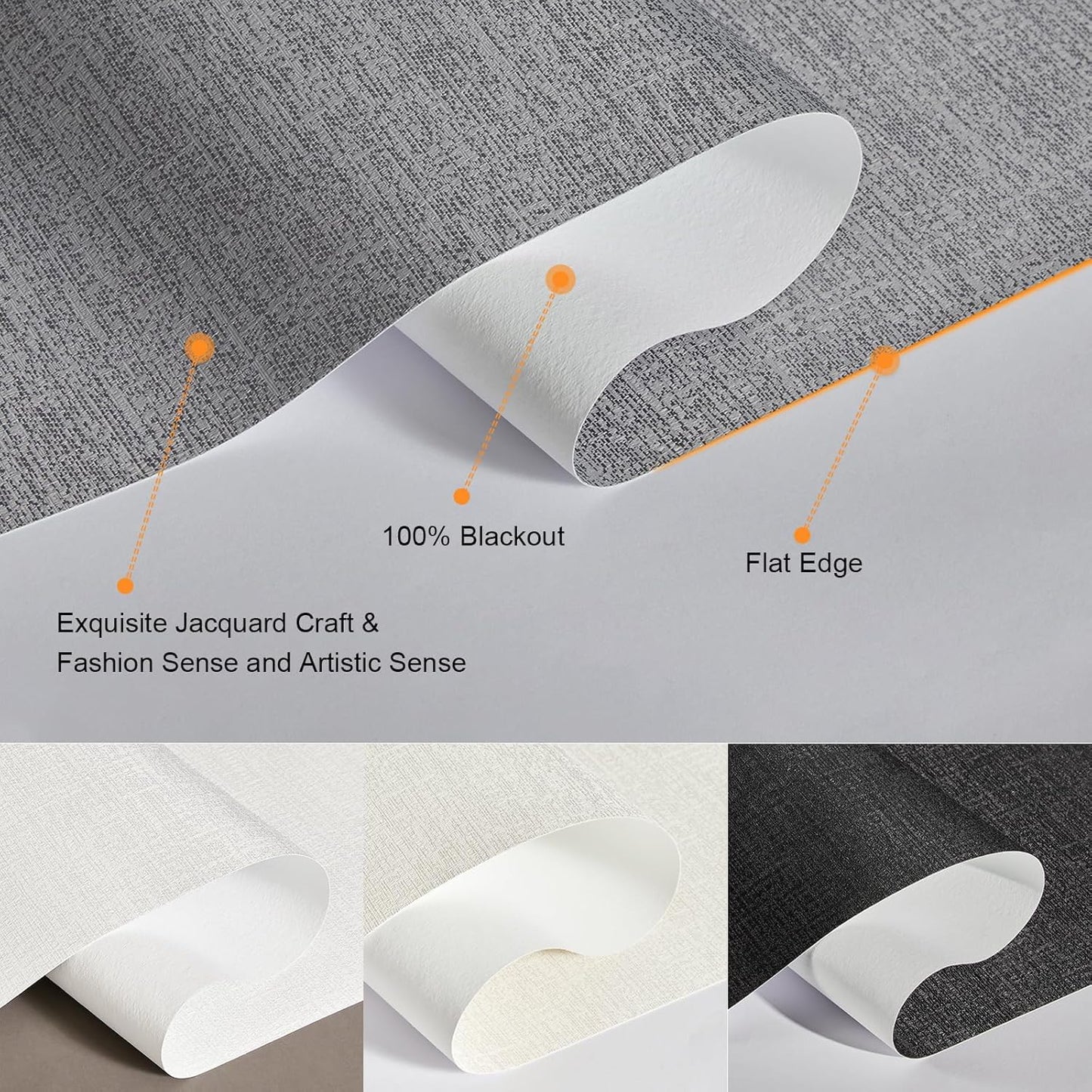 Persilux Blackout Roller Shades for Indoor Windows with Upgraded Cassette, Cordless Shades Window Blinds Pull Down for Doors, Easy to Install for Office/Living Room/Bedroom, Grey(56" W x 56" H)