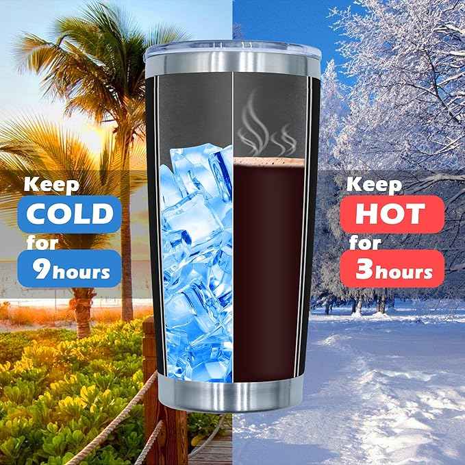 AIANJI 20oz Tumbler Bulk Stainless Steel Tumblers with Lid Vacuum Insulated Double Wall Travel Coffee Mug Powder Coated Tumbler Cup for Hot and Cold Drinks(Black, 1 pack)
