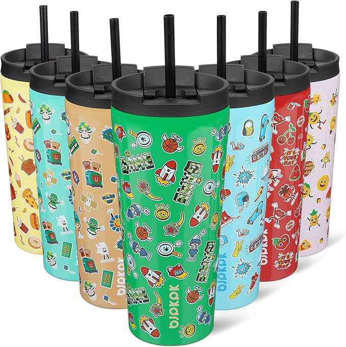 BJPKPK 22oz Stainless Steel Insulated Tumbler With lid And Straw Travel Coffee Thermal Tumblers Cup For Women And Men,Game