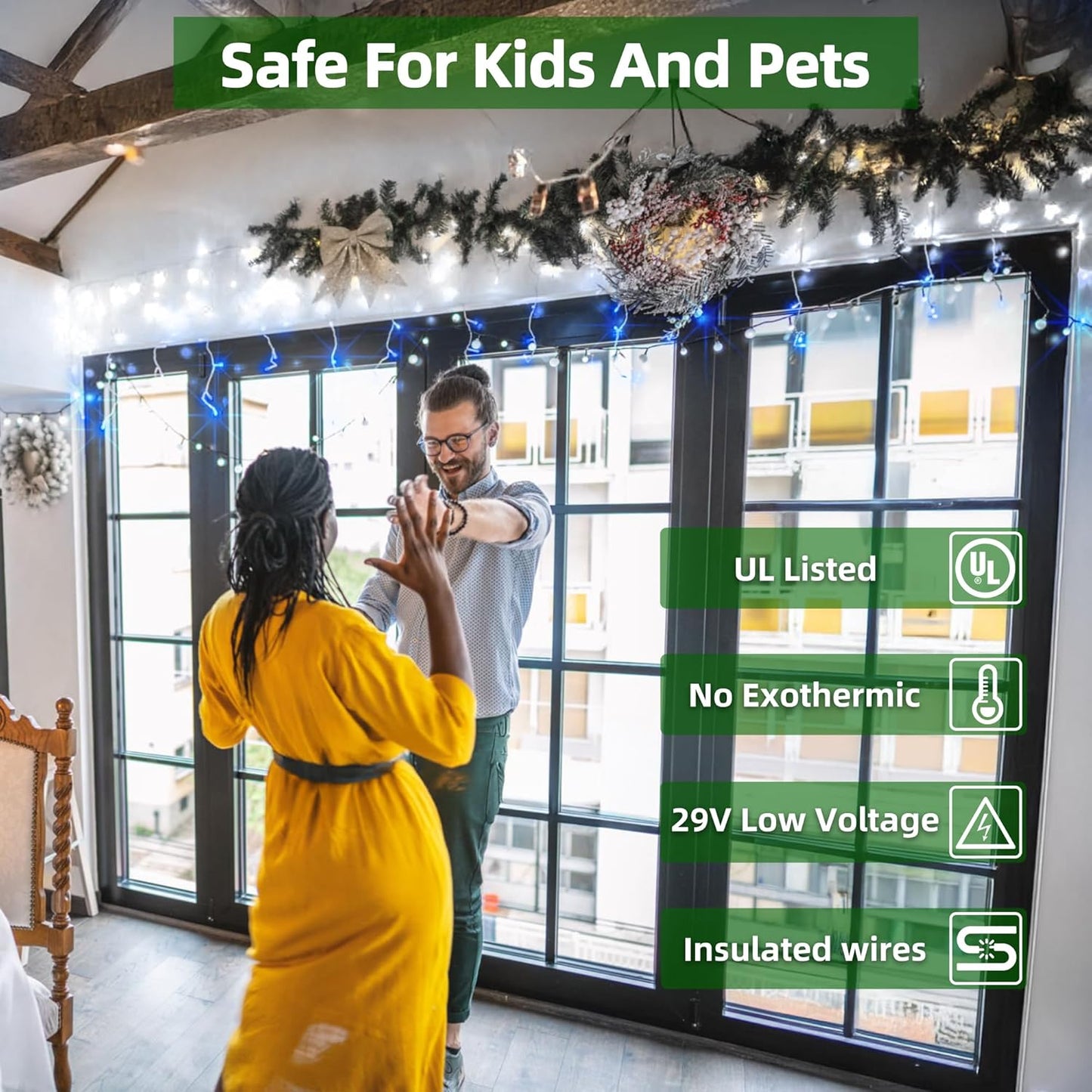 1620 LED Christmas Lights with 360 Drops,164ft 8 Modes Fairy Hanging String Lights with Time Waterproof, Plug-in Hanging String Lights for Holiday Wedding Party Christmas Decor Blue & CoolWhite